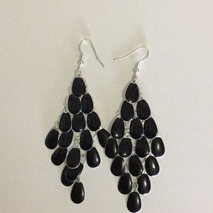 Black chandelier earrings